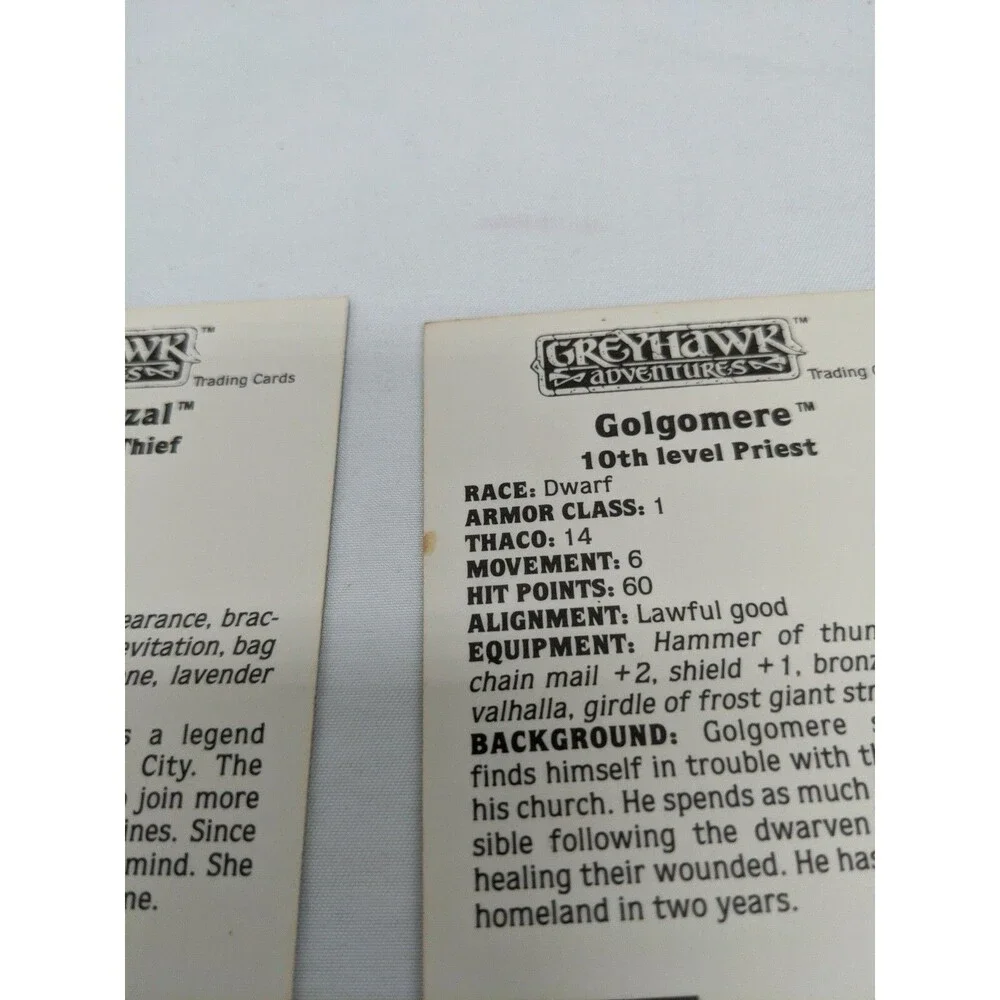 Lot Of (29) TSR Series 1993 Greyhawk Adventures Cards Gold Border And 2 Rare Red